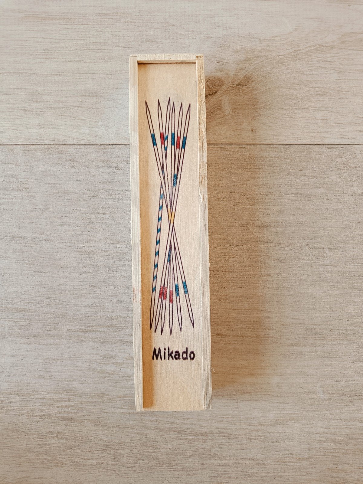 Mikado spel in houten doosje, Vijf spelers of meer, Ophalen of Verzenden, Gebruikt, Onbekend