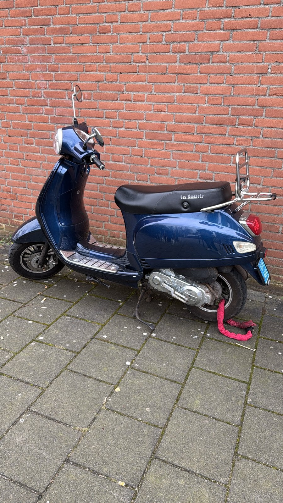 Donkerblauwe La Souris Vespelini scooter - Goede staat, Fietsen en Brommers, Gebruikt, Benzine, Ophalen, Overige merken