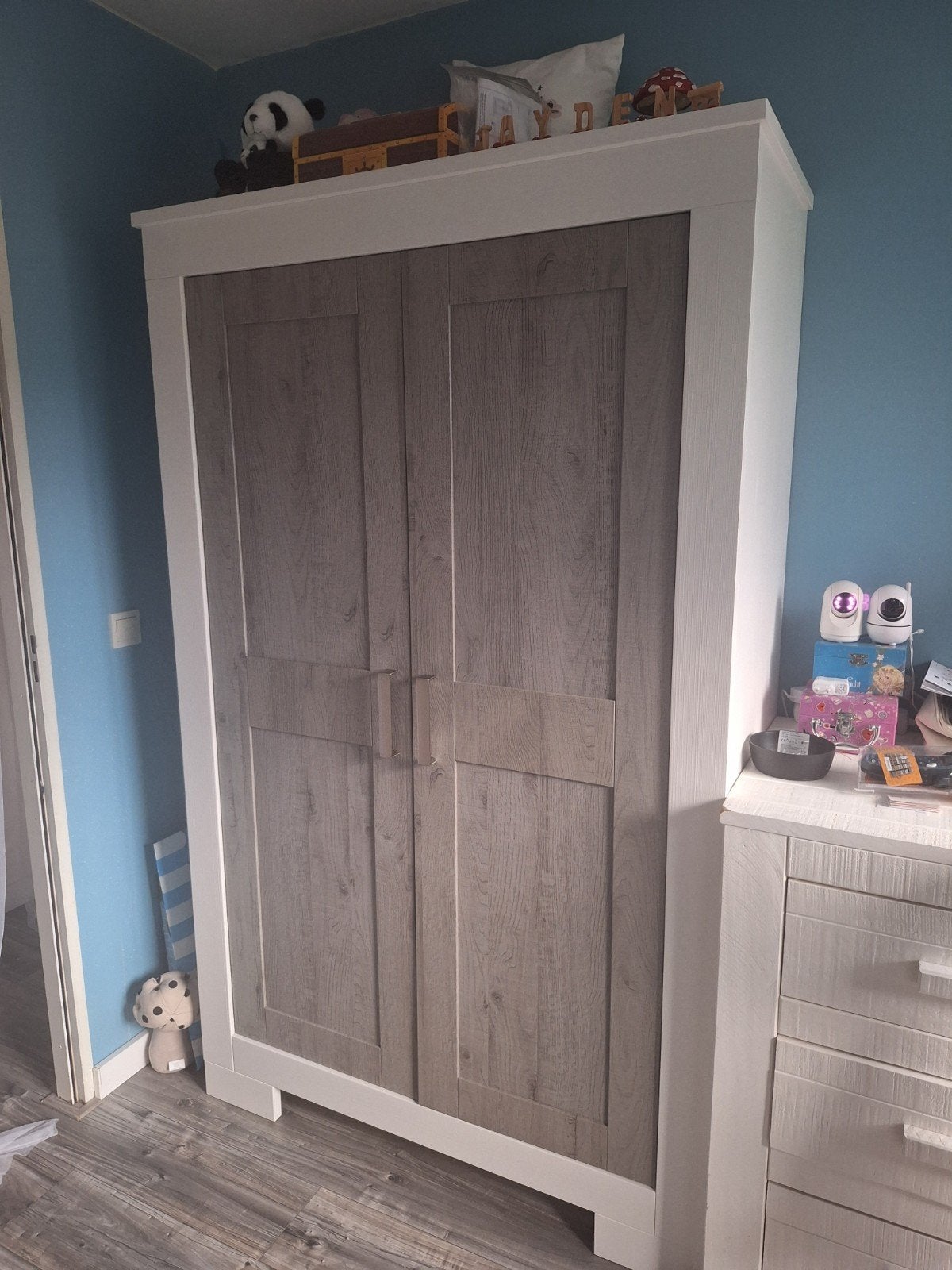 Complete Babykamer TWF Lucca - Ledikant, Commode, Kast, Ophalen, Gebruikt, Jongetje of Meisje