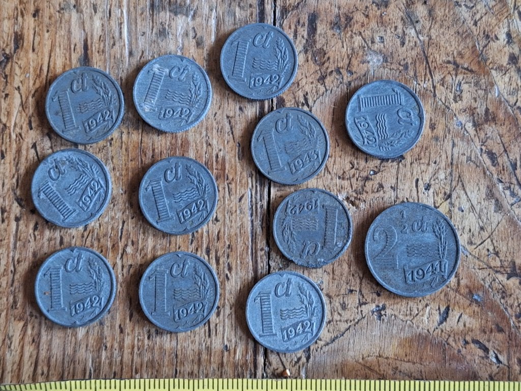 12 munten 1941-1943 = 2e Wereldoorlog, Ophalen of Verzenden, Koningin Wilhelmina