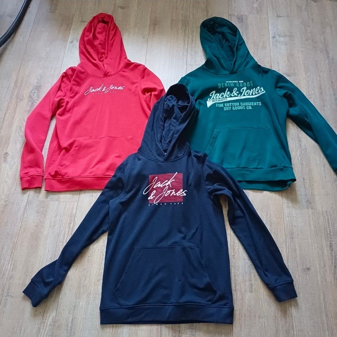Jack & Jones kledingpakket 2 longsleeves  4 hoodies maat 164, Kinderen en Baby's, Gebruikt, Ophalen of Verzenden, Setje, Jongen