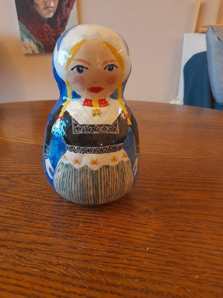 Handgemaakte Hollandse Matroesjka Pop - 15 cm, Ophalen