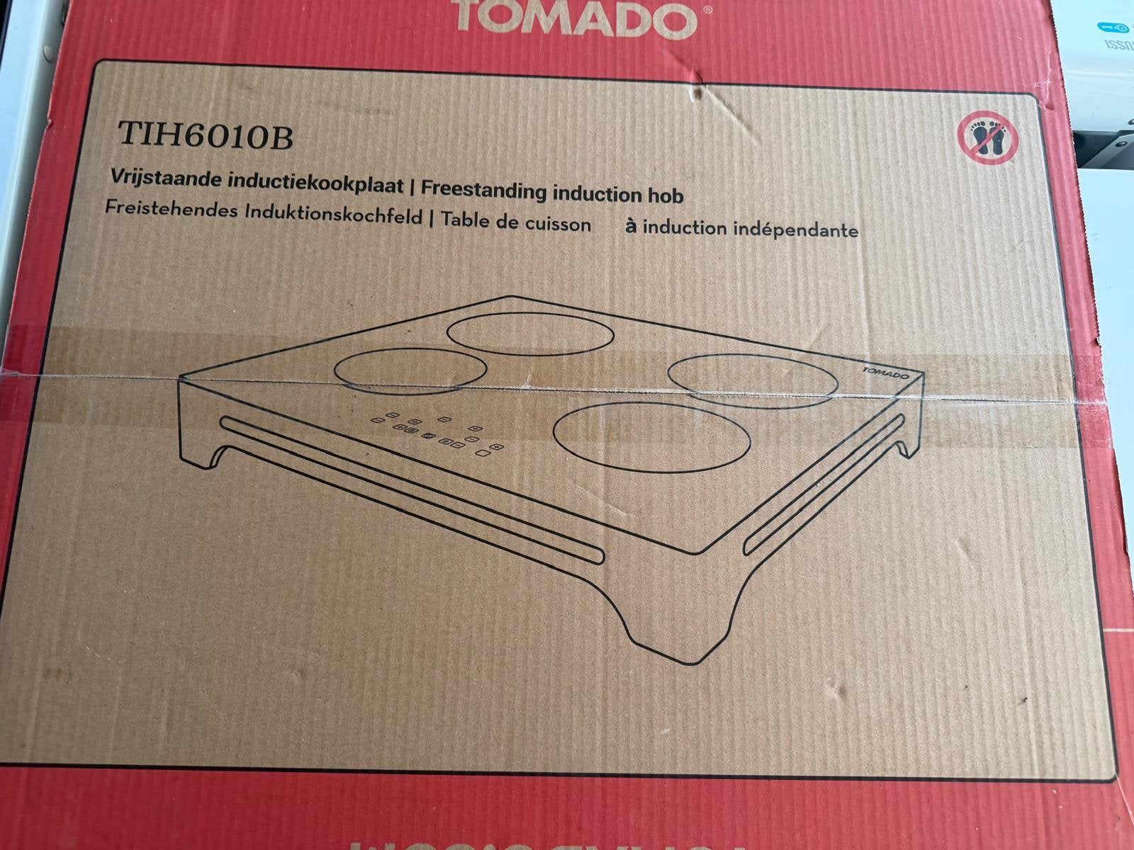 Nieuwe Tomado TIH6010B Vrijstaande Inductiekookplaat, Nieuw, 3 kookzones of minder, Ophalen of Verzenden, Inductie