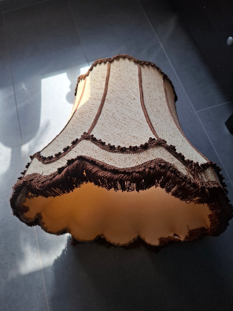 Vintage lampenkap bruin, Huis en Inrichting, Gebruikt, Bruin, Ophalen of Verzenden, Textiel