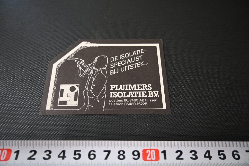 sticker rijssen PLUIMERS ISOLATIE BV, Ophalen of Verzenden, Zo goed als nieuw