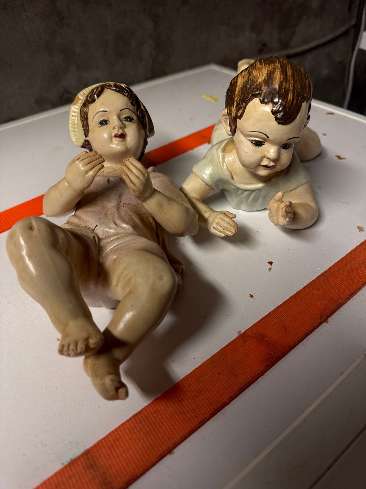 Porselein Vintage Beeldjes Baby's - Decoratieve Poppen, Ophalen, Gebruikt