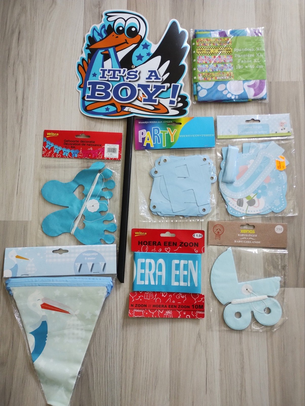 Pakket baby slingers blauw roze  versiering, Ophalen of Verzenden, Versiering, Geboorte of Huwelijk