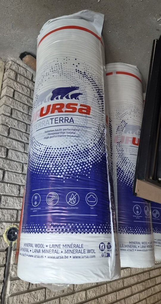3 rollen URSA glaswol 240 mm – Rd 6,0 – totaal 13,5 m², Ophalen, 12 cm of meer, Nieuw, 15 m² of meer