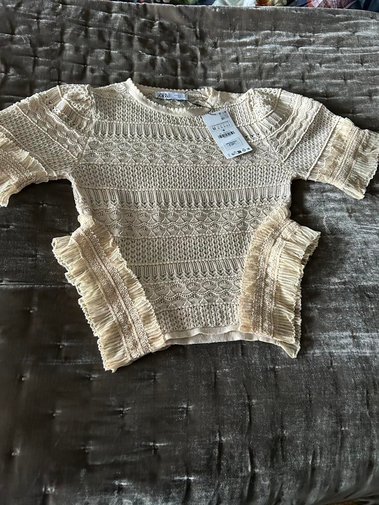 Zara embroidered top M, Kleding | Dames, Tops, Maat 38/40 (M), Overige kleuren, Nieuw, Ophalen of Verzenden