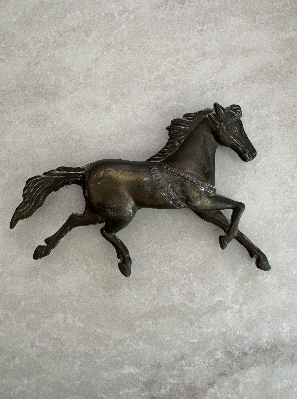 metalen paard wanddecoratie, ornament  Brons look 12 cm], Ophalen of Verzenden