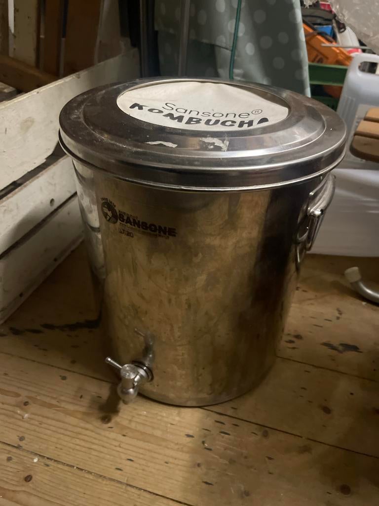 RVS Ketel 20 Liter - Zo goed als nieuw komboucha, Overige typen, Zilver, Ophalen of Verzenden, Zo goed als nieuw