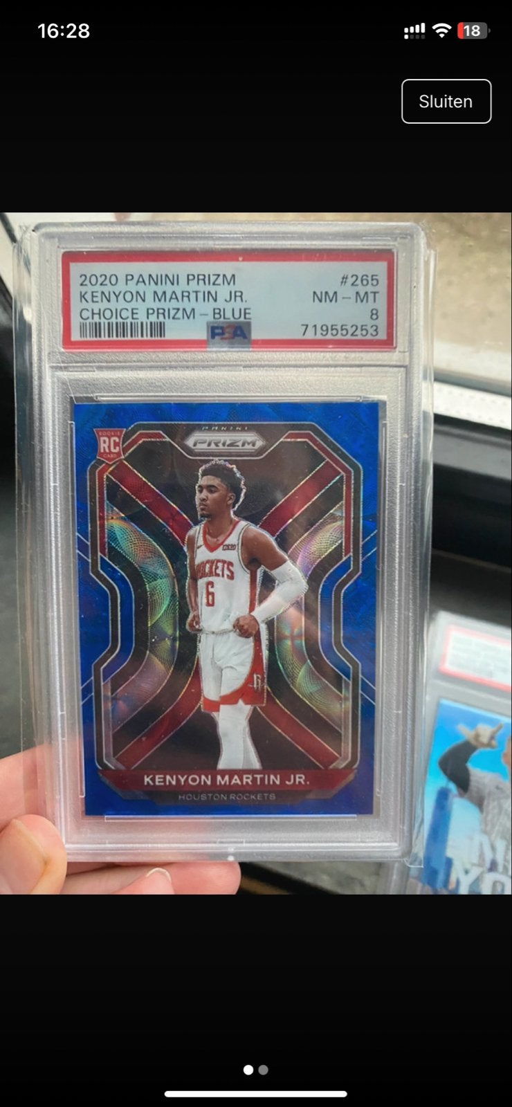 2020 Panini Prizm Kenyon Martin Jr. Choice Prizm Blue PSA 8, Ophalen of Verzenden, Zo goed als nieuw, Overige sporten, Spelerskaart