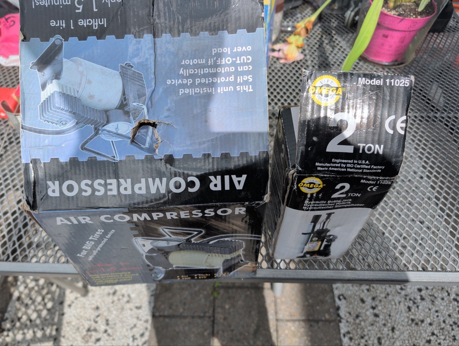 Luchtcompressor en potkrik - Zo goed als nieuw, Ophalen, Zo goed als nieuw, Minder dan 200 liter/min, Minder dan 6 bar