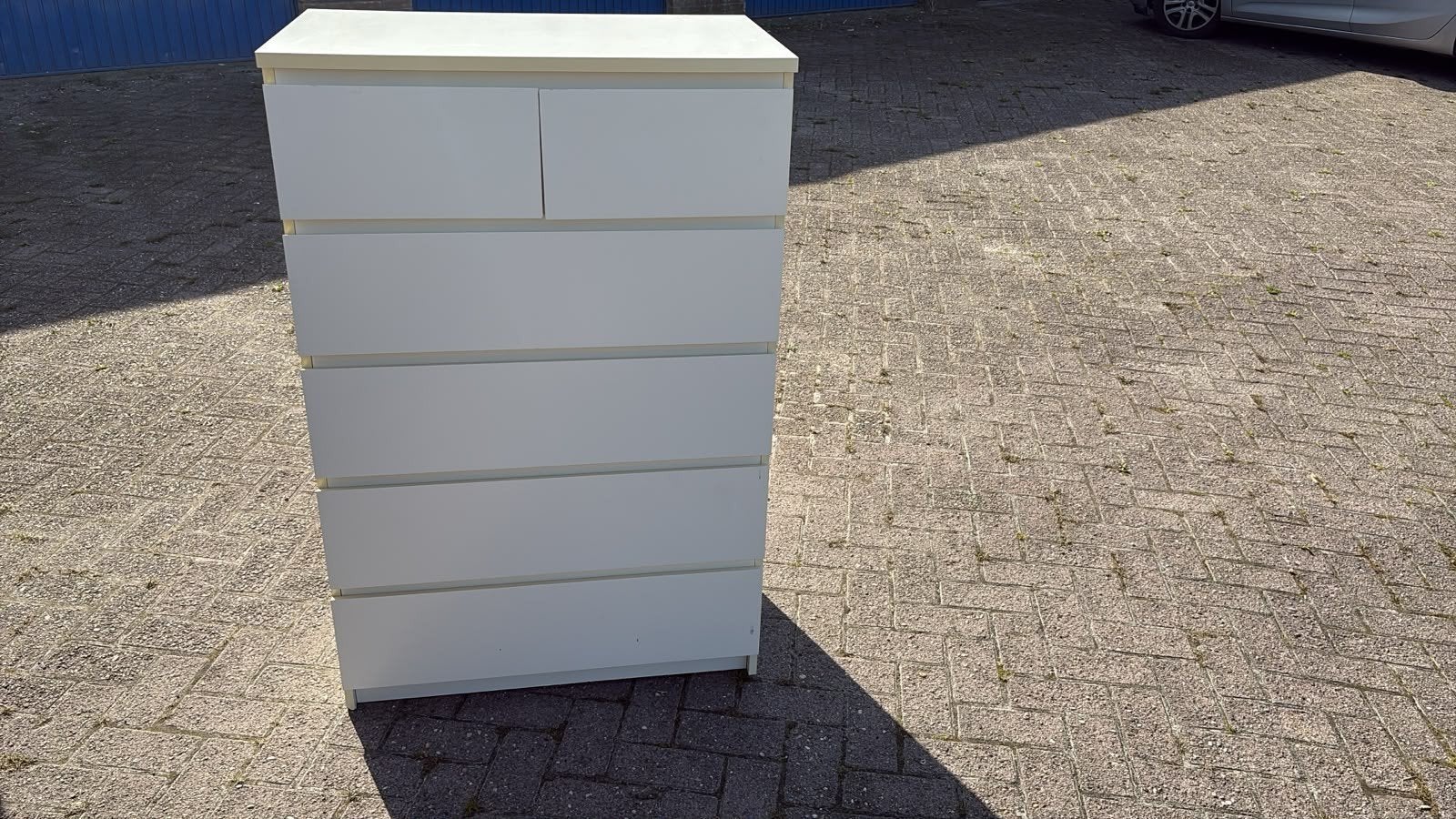 IKEA MALM Ladenkast met 6 laden - Wit, Ophalen, Gebruikt, 5 laden of meer, 100 tot 150 cm