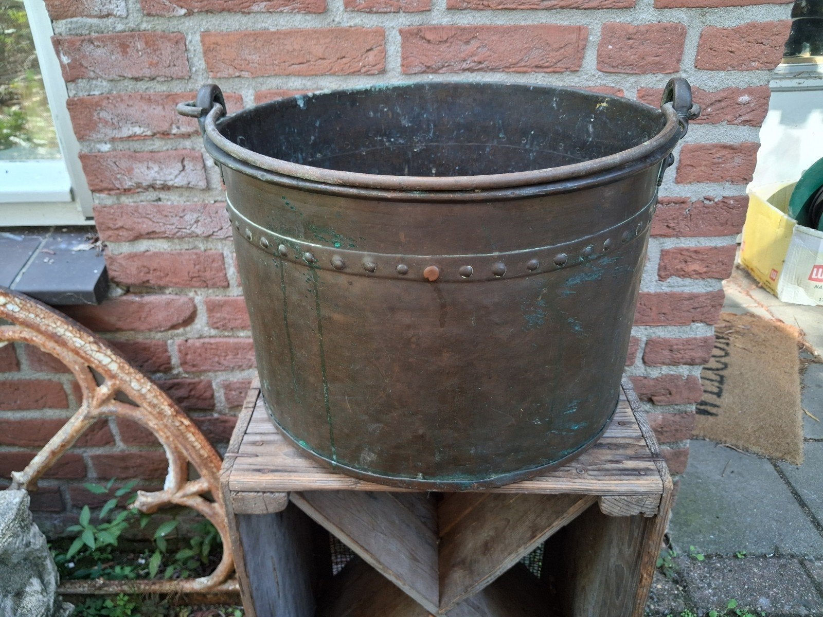 antieke koperen aker nagelemmer, Antiek en Kunst, Ophalen of Verzenden, Koper