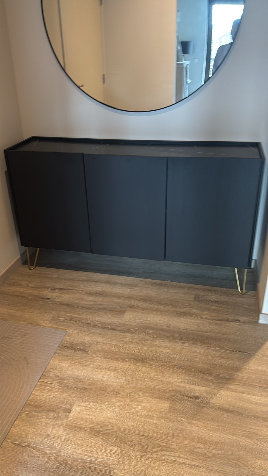 Modern zwart dressoir/kast, Ophalen, Overige materialen, 100 tot 150 cm, Zo goed als nieuw