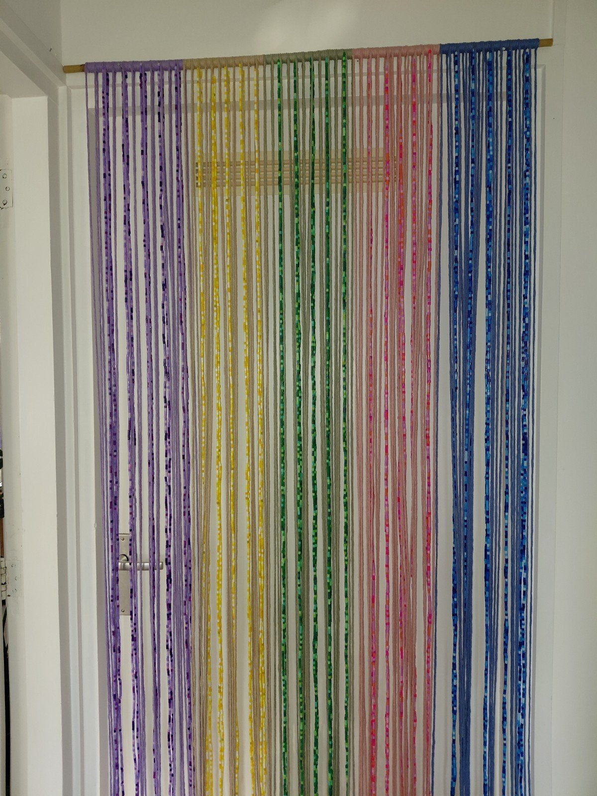 Vliegengordijn kralengordijn met macramé 204x90cm, Ophalen, Meerkleurig, Overige materialen, Boho
