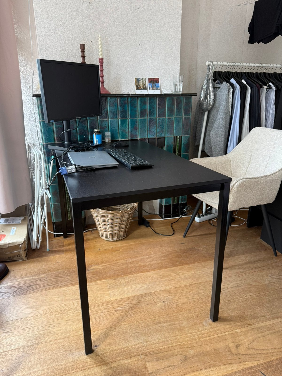 Zwarte Ikea tafel Tärendö, Ophalen, Gebruikt, Rechthoekig, 50 tot 100 cm