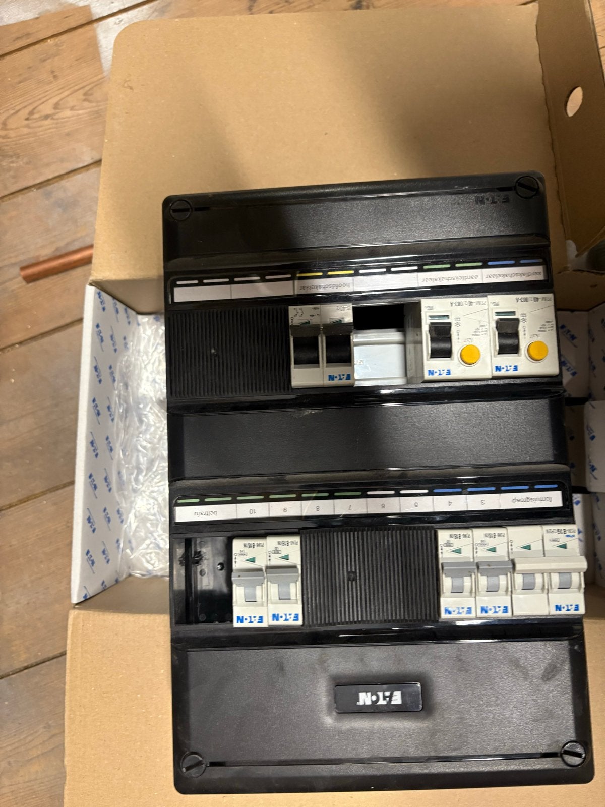 Eaton groepenkast met aardlekschakelaars en automaten, Ophalen of Verzenden, Gebruikt, Eaton, Groepenkast