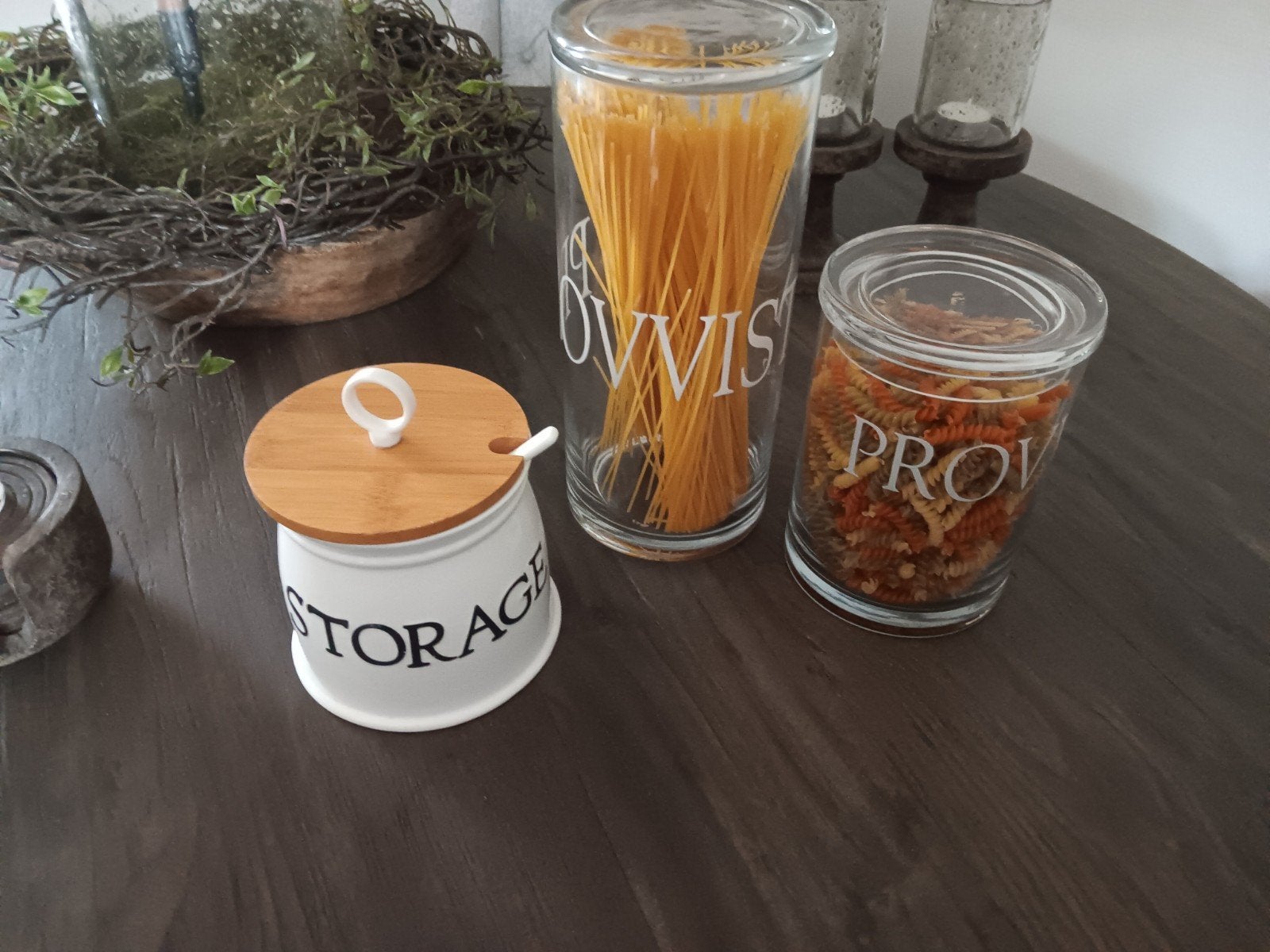 Riviera Maison Voorraadpotten - Set of los te koop, Glas, Ophalen of Verzenden, Zo goed als nieuw, Voorraadpot