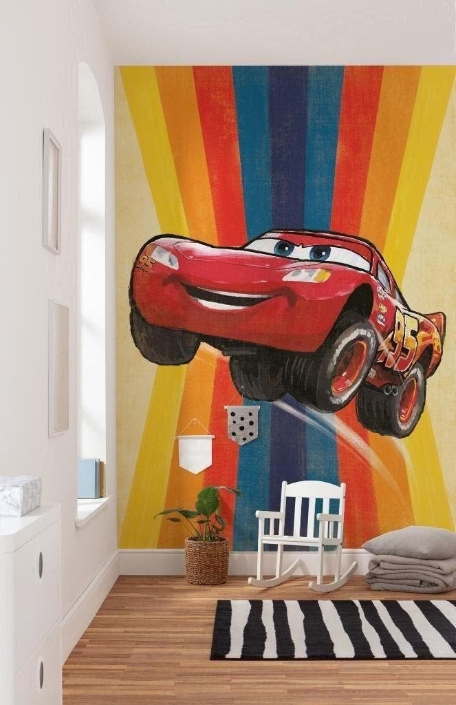 Disney Cars Vlies Behang Jump - 200x280 - Gratis Verzending, Verzenden, Vliesbehang, 5 tot 10 m², Komar