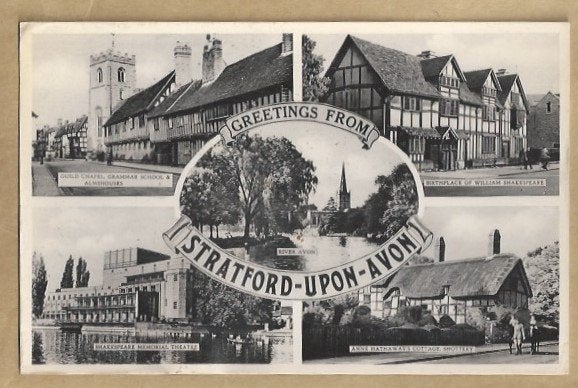 Ansichtkaart Stratford-upon-Avon, Engeland (1950s), Ophalen of Verzenden, 1940 tot 1960, Gelopen, Engeland