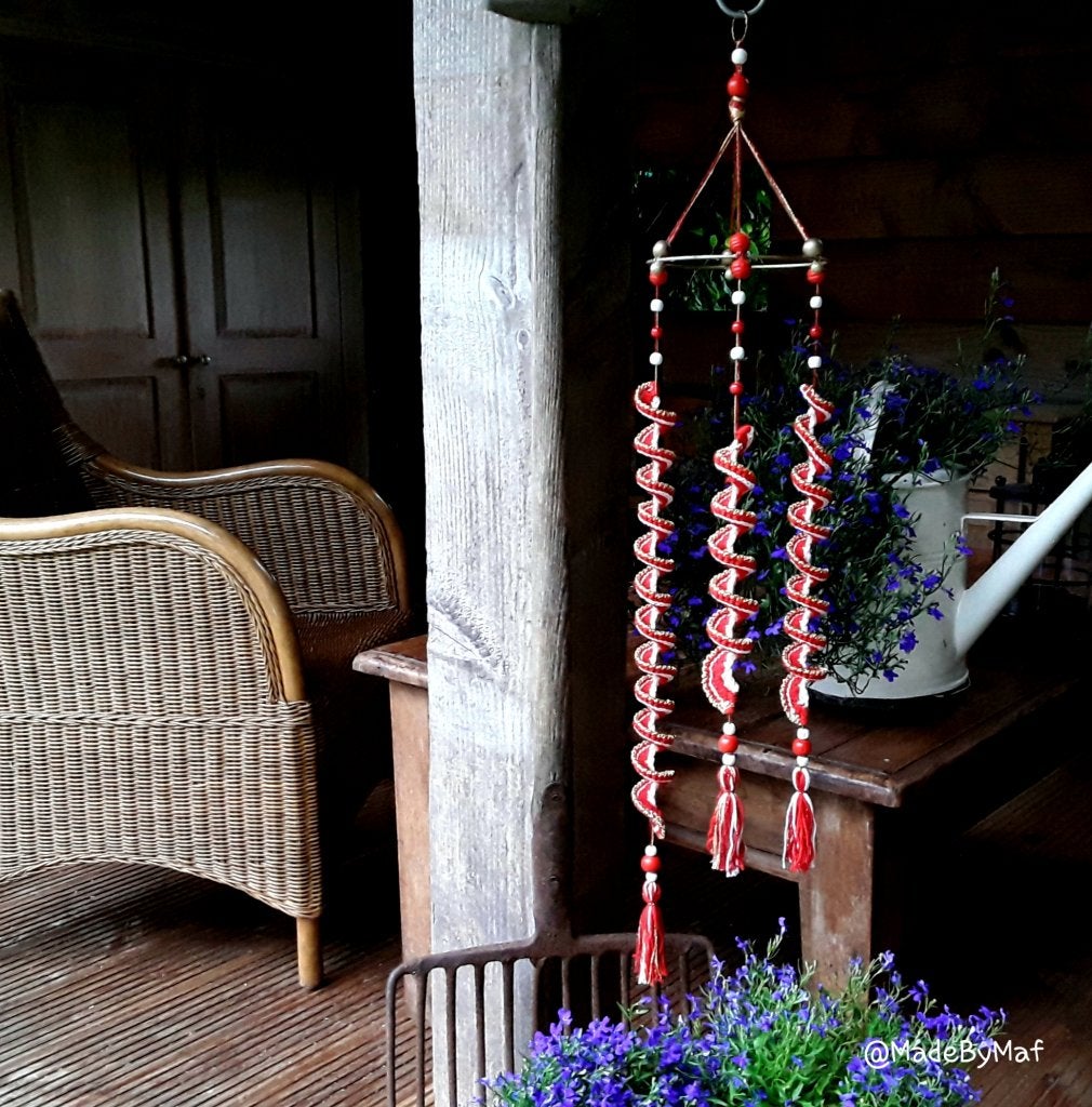 Windspinner caroussel - windspinner mobiel - handmade - nieu, Boho, Nieuw, Ophalen of Verzenden, Rood