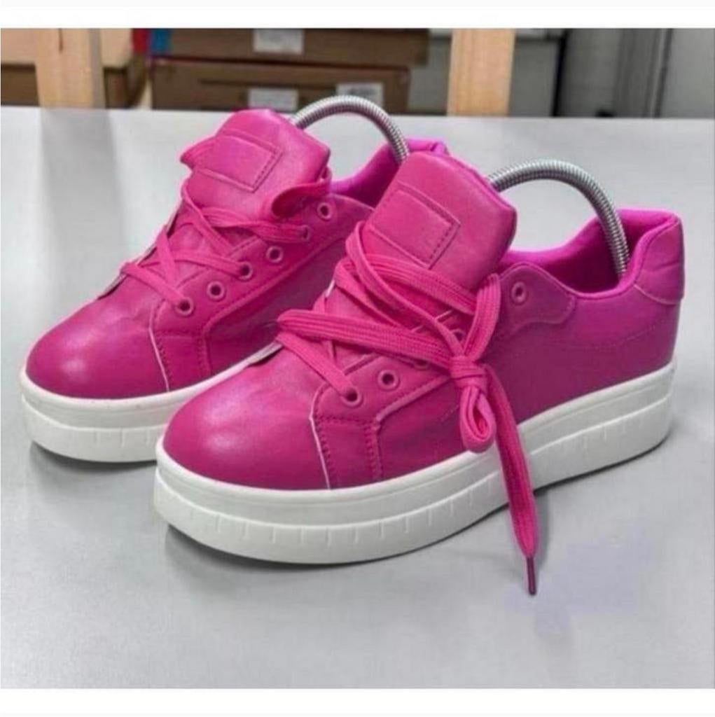 Hoge zool - Roze Wit dames Sneakers sneaker NIEUW maat 40-39, Nieuw, Ophalen of Verzenden, Sneakers of Gympen, H