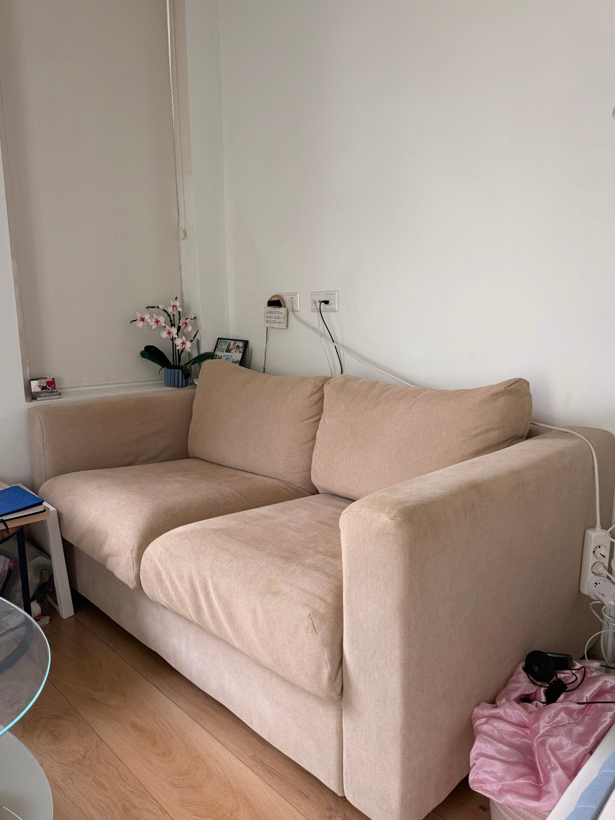 Ikea Vimle 2-zits bank - Beige, Ophalen, Gebruikt, 150 tot 200 cm, Tweepersoons