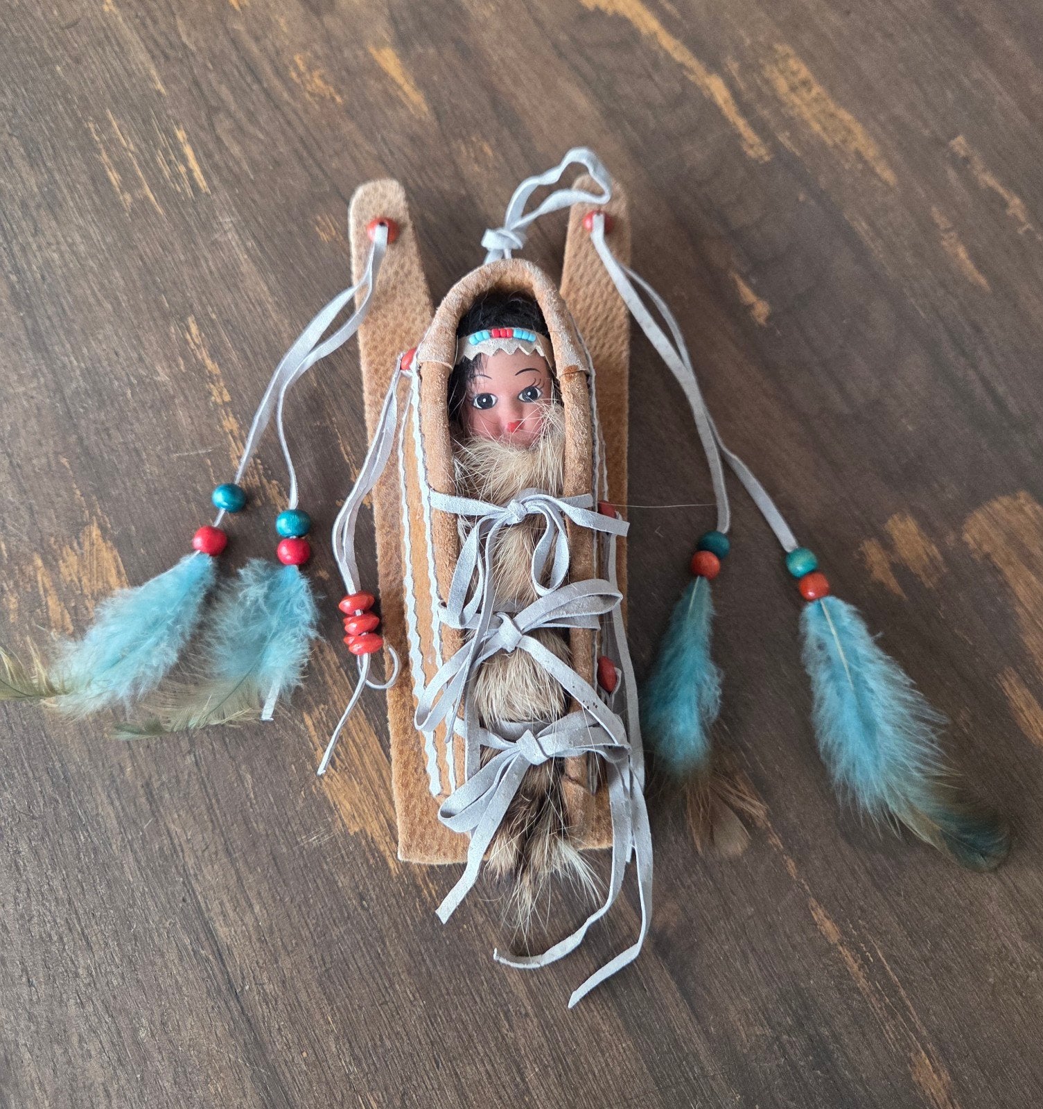 Vintage Native American Souvenir pop in Cradleboard, Verzamelen, Ophalen of Verzenden, Gebruikt, Pop