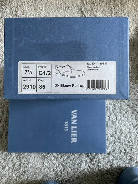 herenschoenen Van Lier, Ophalen, Blauw, Van Lier, Zo goed als nieuw