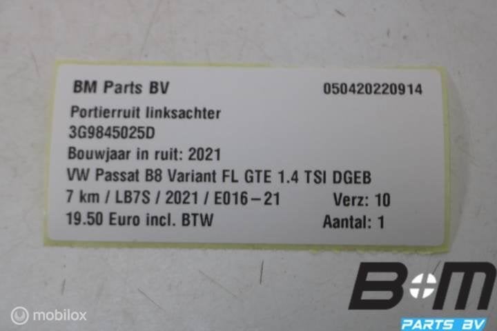 Portierruit linksachter VW Passat B8 3G9845025D, Gebruikt