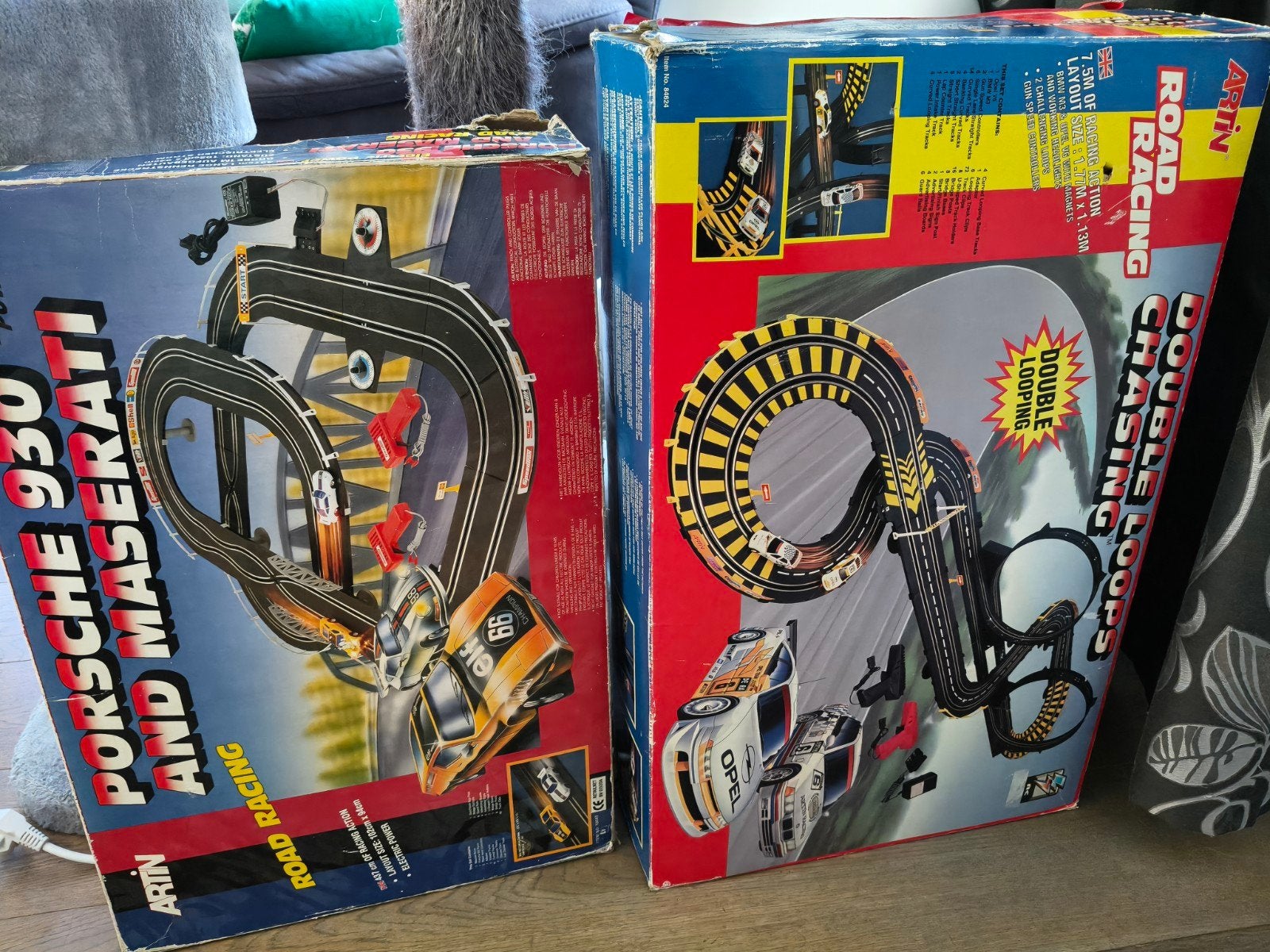 2x Artin Racebaan: Porsche 930/Maserati & Double Loops, Met looping, Elektrisch, Ophalen, Overige merken