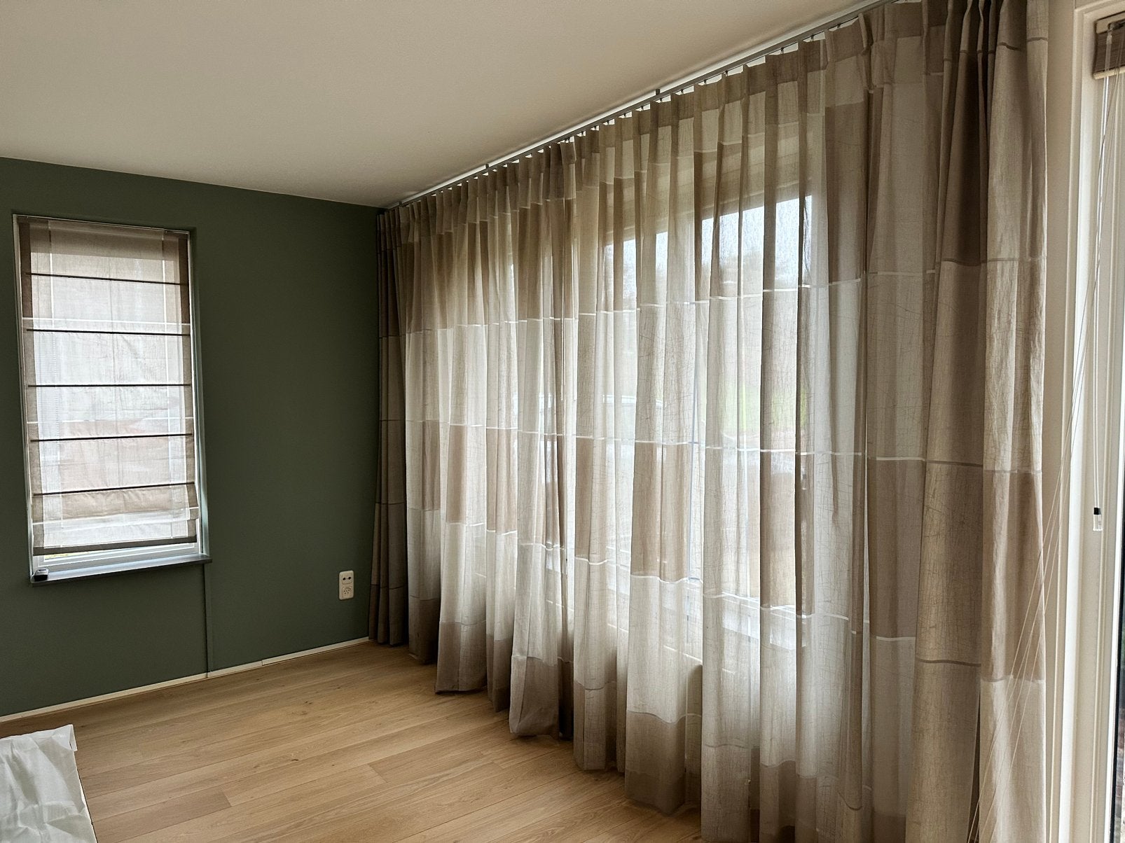 in betweens Gordijnen Kendix Blocks kleur 03 ecru/lever, Ophalen of Verzenden, Zo goed als nieuw, Beige