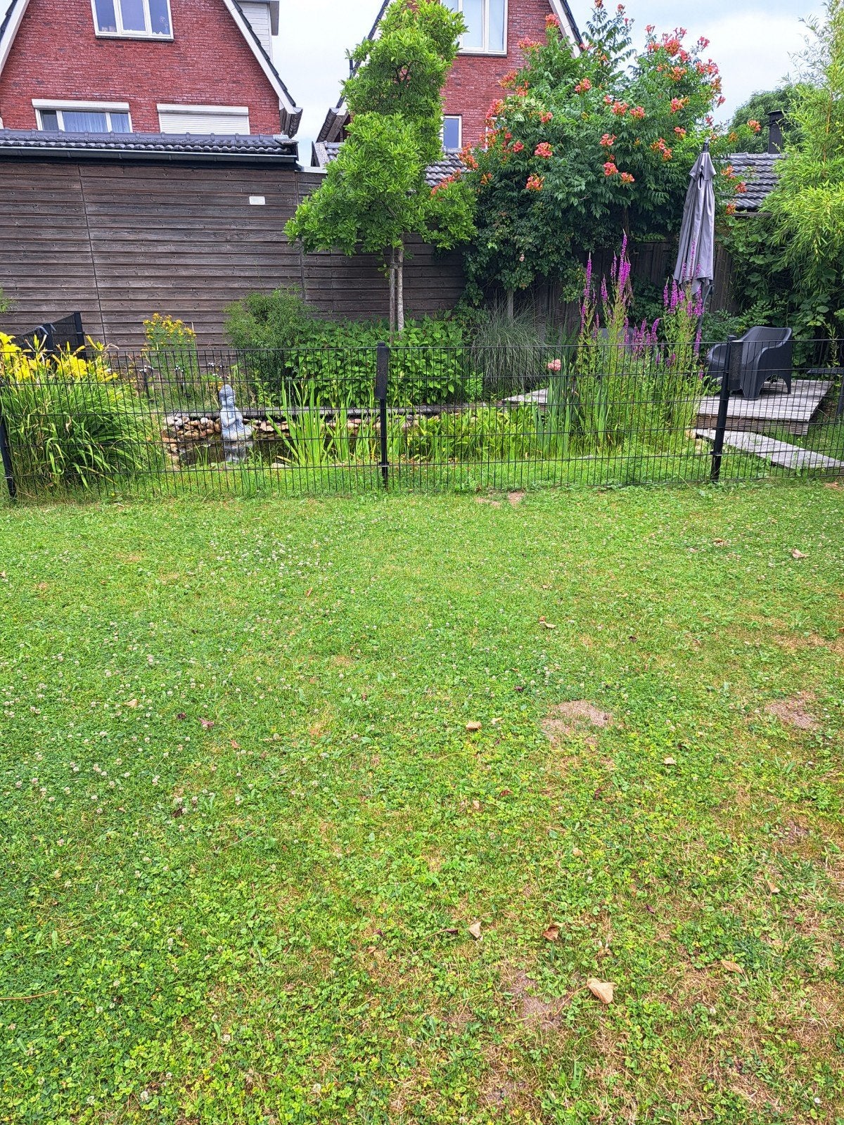 Tuinhek hoekuitvoering 10m x 7m, Tuin en Terras, Tuinhekken en Hekwerk, Ophalen, Gebruikt, IJzer, Gaashekwerk