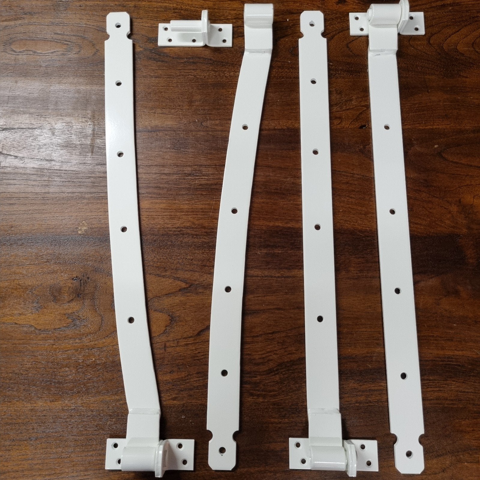 4 Witte Duimhengen 70 cm - 2 Recht, 2 Gebogen, Nieuw, Ophalen of Verzenden, Nieuw, IJzer, Scharnier