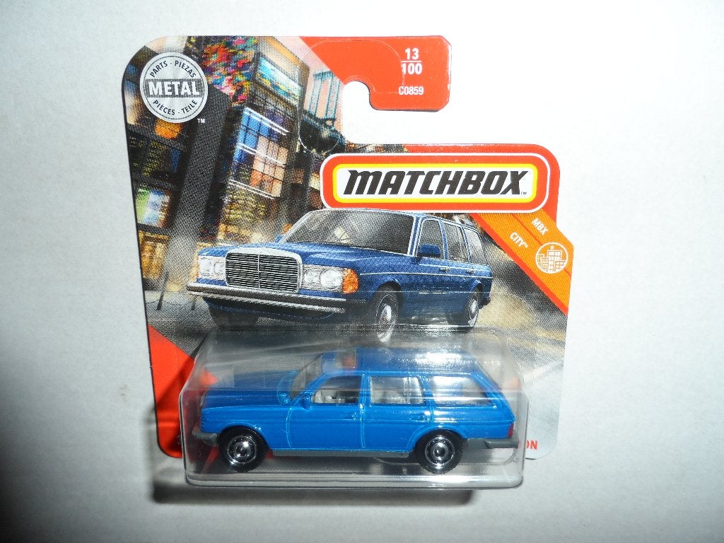 Matchbox - Mercedes-Benz W123 Wagon (blauw) 1:64, Ophalen of Verzenden, Nieuw, Auto