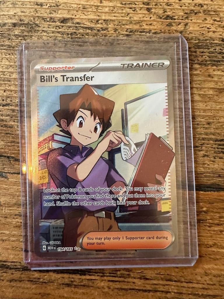 Pokémon Kaart - Bill's Transfer (Supporter Trainer), Ophalen, Zo goed als nieuw, Losse kaart, Foil