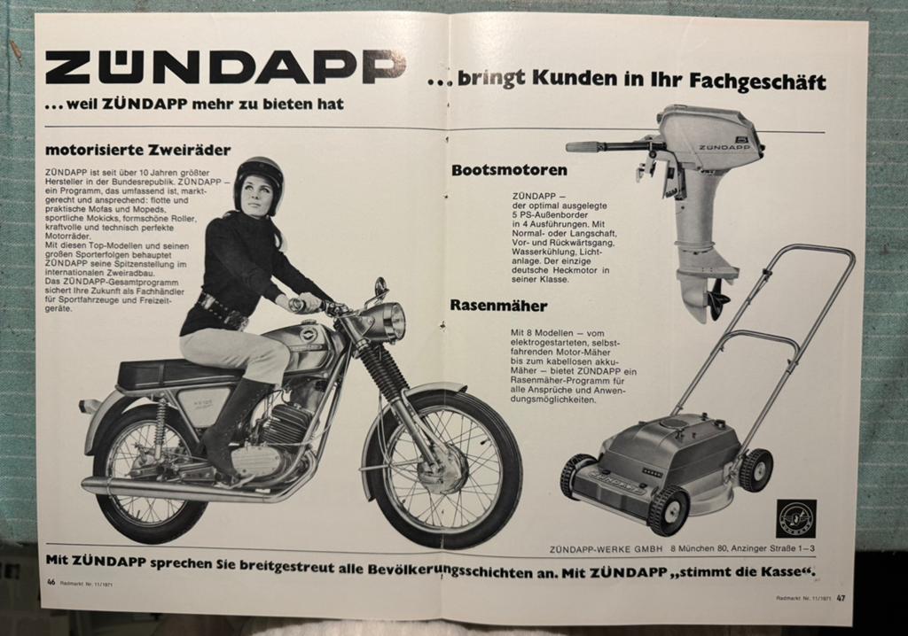Advertentie 1971 Zündapp KS125 Sport, Verzenden, Zo goed als nieuw, Motoren