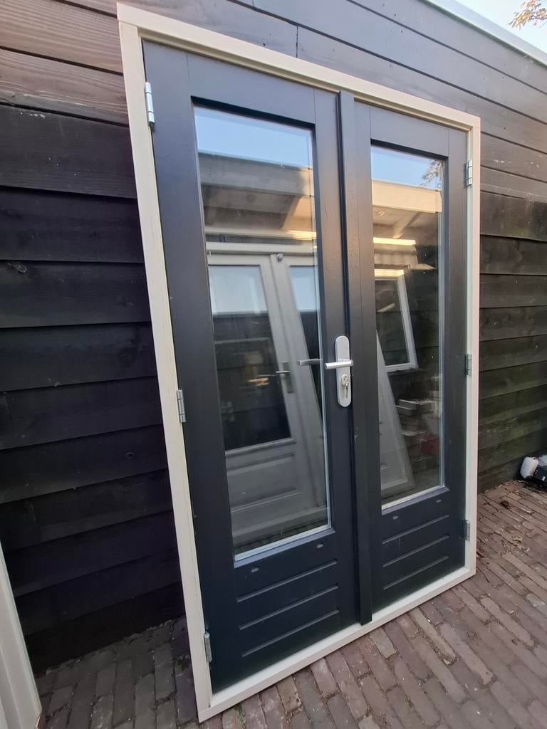 Openslaande tuindeuren dubbel glas deuren terrasdeuren pui, Ophalen, 120 cm of meer, 200 tot 215 cm, Glas