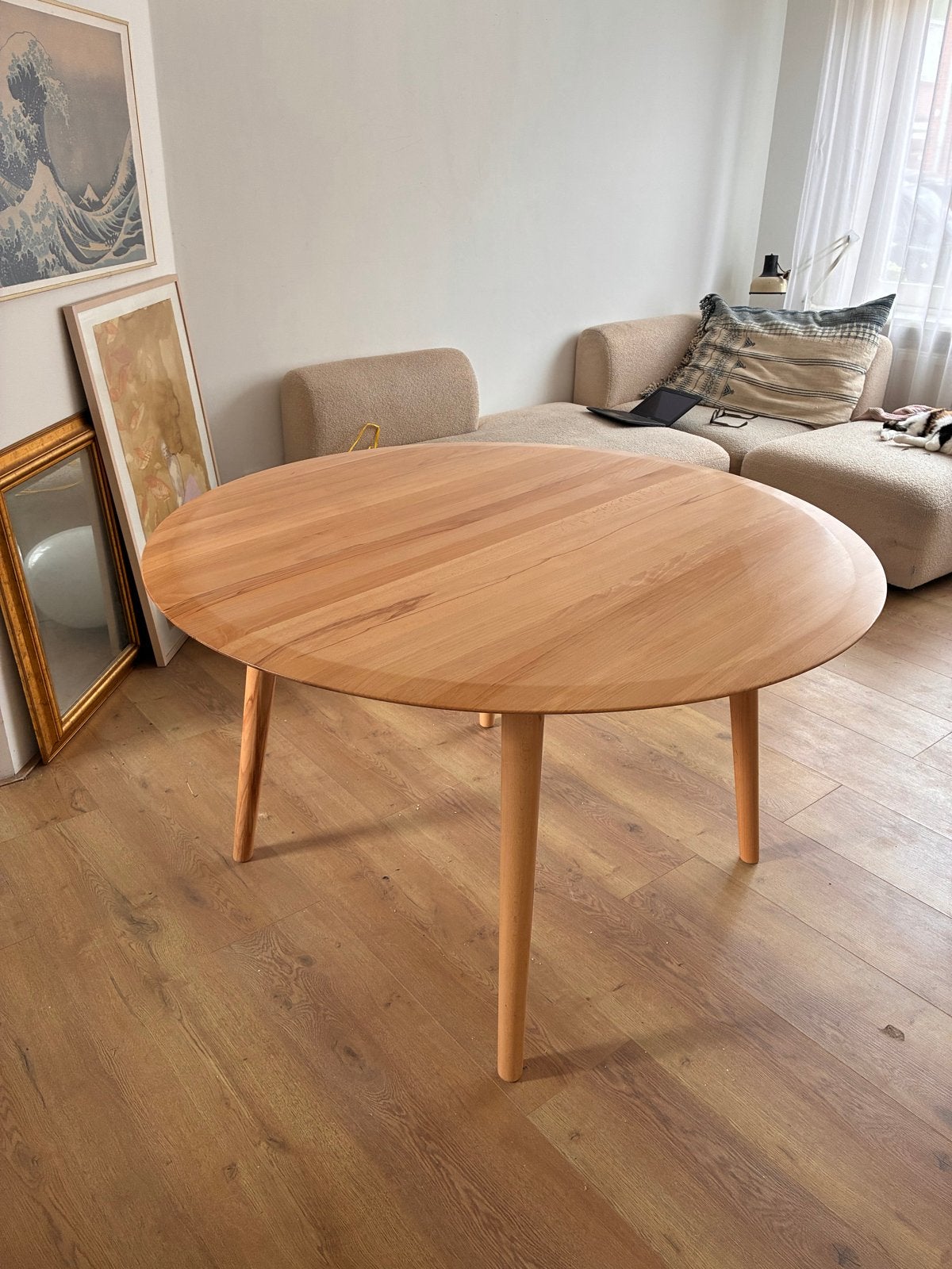 Sav & Okse ronde eettafel 130 cm, Huis en Inrichting, Tafels | Eettafels, Ophalen, Gebruikt, Rond, Vier personen