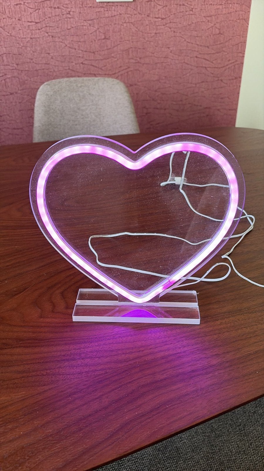 Neon Hartjes Lamp - Sfeervolle LED Decoratie, Overige merken, Kunststof, Nieuw, Overige fittingen