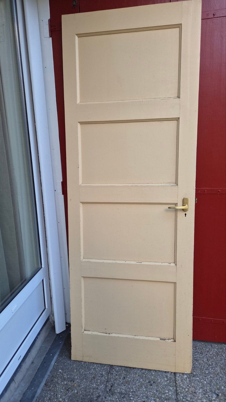 Oude paneeldeur 210x76cm - Klassieke binnendeur, Doe-het-zelf en Verbouw, Ophalen, Gebruikt, Minder dan 80 cm, Binnendeur