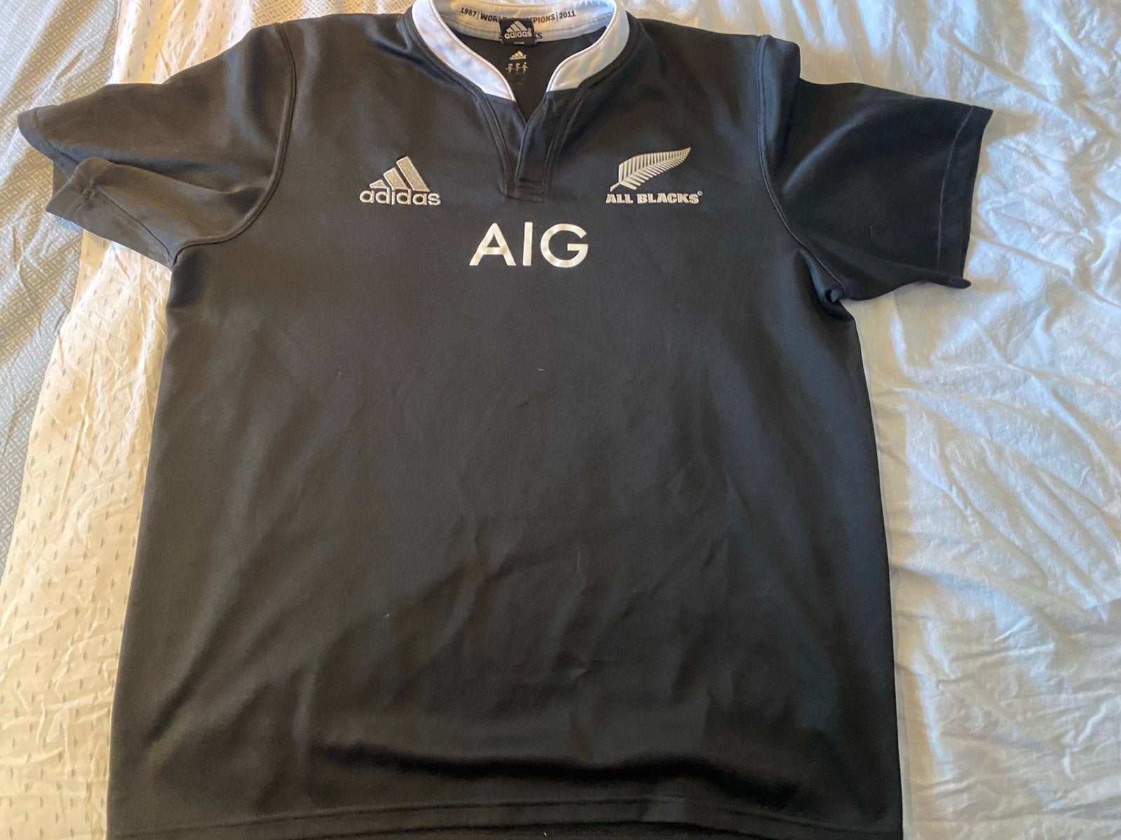 All Blacks Zwarte Rugby Shirt (XL), Verzenden, Zo goed als nieuw, Kleding