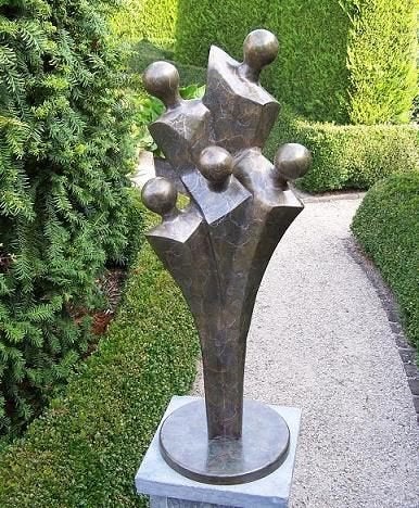 bronzen beeld / abstracte FAMILIE / 5 personen / tuinbeeld, Overige materialen, Nieuw, Info@huisentuindecoratiemarie.nl, Mensenbeeld