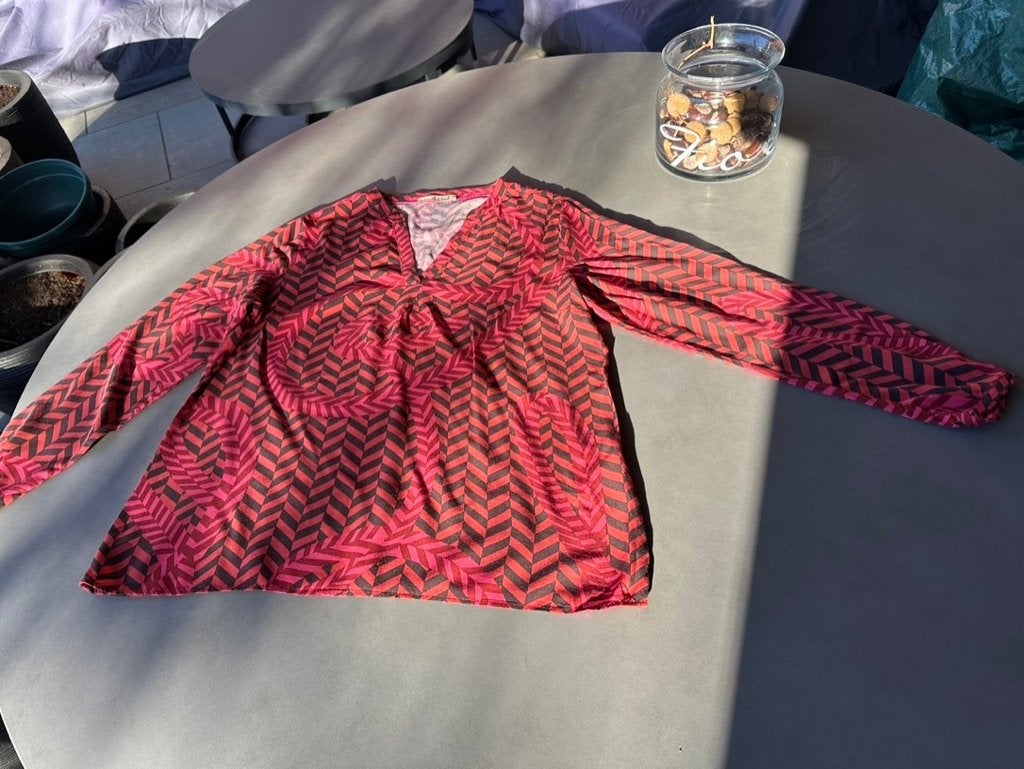Roze/rood/zwarte Smith & Soul blouse, maat L, Verzenden, Maat 42/44 (L), Zo goed als nieuw, Smith & Soul