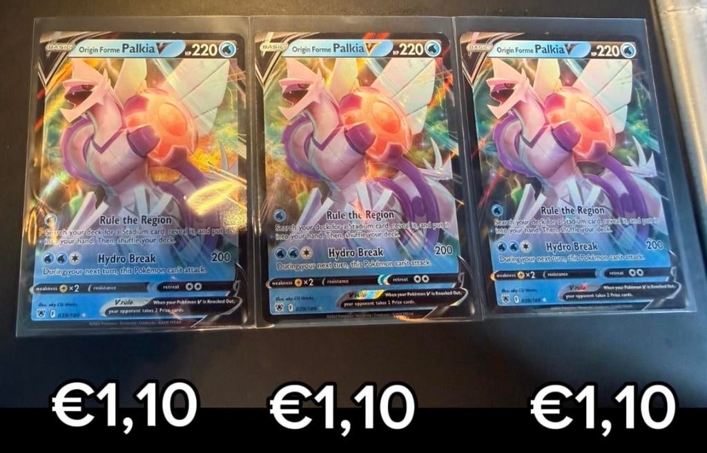 3x Origin Forme Palkia V 039/189 Astral Radiance, Ophalen of Verzenden, Zo goed als nieuw, Meerdere kaarten