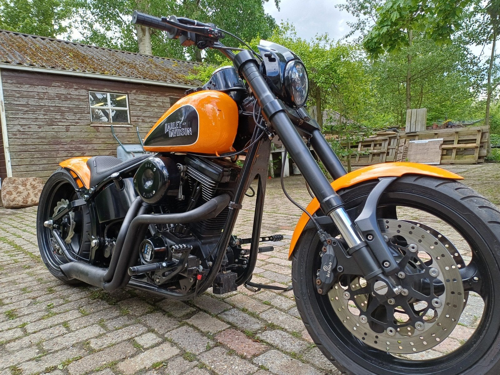 Eigenbouw Evo Softail, Motoren, Motoren | Harley-Davidson, Particulier, Chopper, meer dan 35 kW, 2 cilinders, Motorrijbewijs A