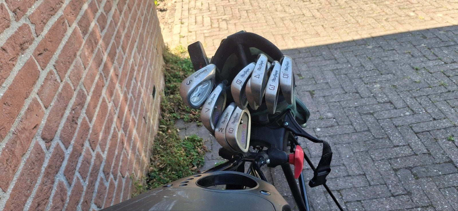 Opvouwbare golftrolley met tas en golfclubs, Ophalen, Gebruikt, Set, Overige merken