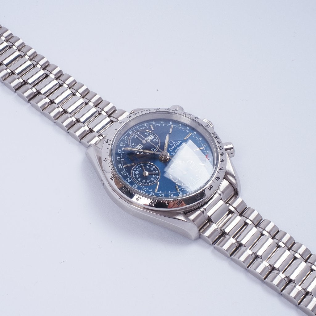 Omega Speedmaster Day-Date - 3521.80.00 Full Set, Staal, Staal, Polshorloge, Ophalen of Verzenden